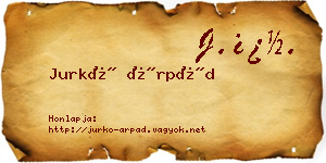 Jurkó Árpád névjegykártya