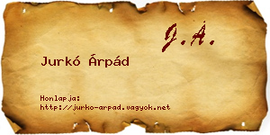 Jurkó Árpád névjegykártya